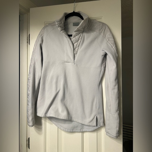 Athleta XS Vortex Quilted Black Fleece Half Zip Athletic Pullover Jacket- GREY - Picture 2 of 8